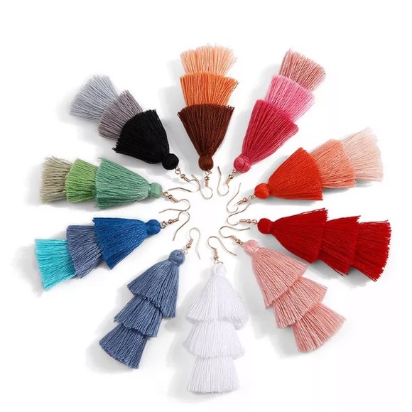 “Mi Amor” Boho Indie Cute Tassel Statement Earring - Picture 9 of 9